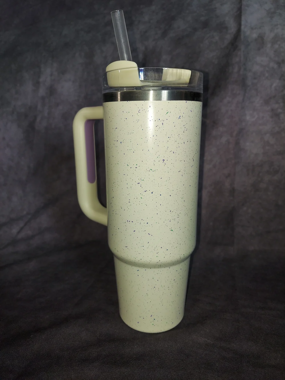 Stanley 30 oz H2.O FlowState Quencher Tumbler Cream Purple Green Speckle - Picture 3 of 7
